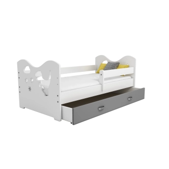 Dětská postel ORTLER 80x160 typ 3, bílá čela + bílé boky