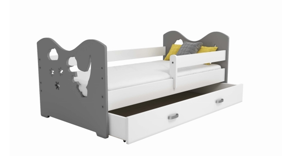 Dětská postel ORTLER 80x160 typ 3, šedá čela + bílé boky