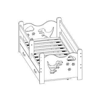 Dětská postel ORTLER 80x160 typ 3, šedá čela + bílé boky