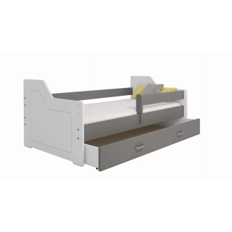 Dětská postel ORTLER 80x160 typ 4, bílá čela + šedé boky