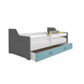 Dětská postel ORTLER 80x160 typ 4, šedá čela + bílé boky