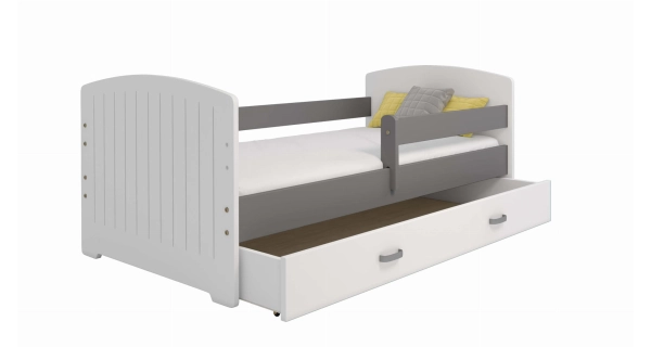 Dětská postel ORTLER 80x160 typ 5, bílá čela + šedé boky