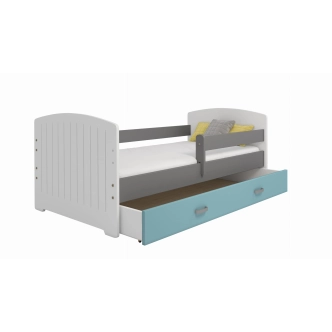 Dětská postel ORTLER 80x160 typ 5, bílá čela + šedé boky