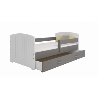 Dětská postel ORTLER 80x160 typ 5, bílá čela + šedé boky