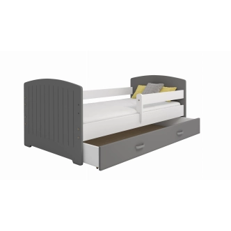 Dětská postel ORTLER 80x160 typ 5, šedá čela + bílé boky