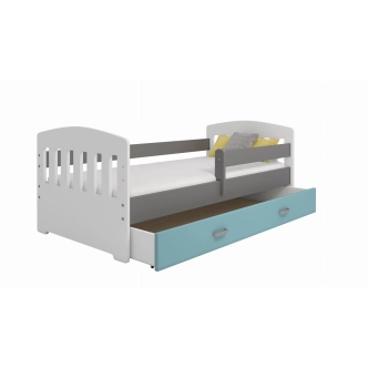 Dětská postel ORTLER 80x160 typ 6, bílá čela + šedé boky