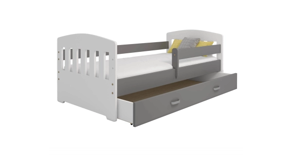 Dětská postel ORTLER 80x160 typ 6, bílá čela + šedé boky