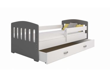 Dětská postel ORTLER 80x160 typ 6, šedá čela + bílé boky