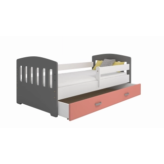 Dětská postel ORTLER 80x160 typ 6, šedá čela + bílé boky