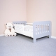 Dětská postel se zábranou STAPELIAN 160x80 cm, bílá/šedá