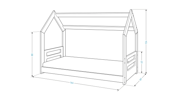Dětská postel SPECIOSA D2B 80x160, šedá
