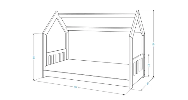 Dětská postel SPECIOSA D2C 80x160, bílá