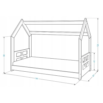 Dětská postel SPECIOSA D2D 80x160, šedá