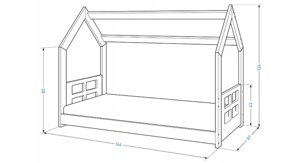 Dětská postel SPECIOSA D2D 80x160, šedá