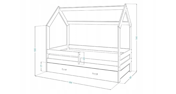 Dětská postel SPECIOSA D3 80x160, máta