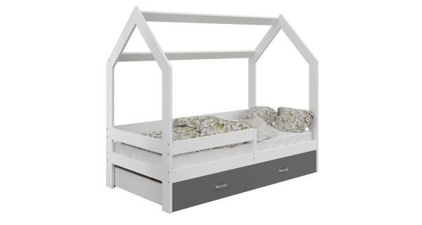 Dětská postel SPECIOSA D3 80x160 v barvě bílé se zásuvkou: šedá