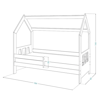 Dětská postel SPECIOSA D3A 80x160, bílá