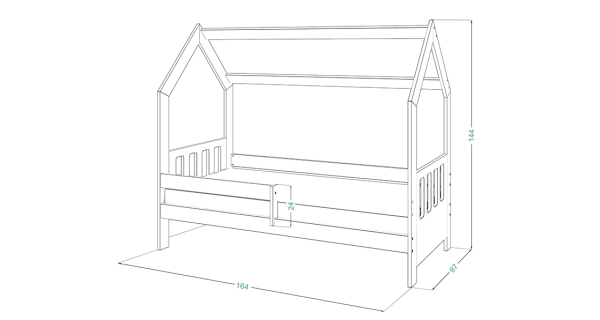 Dětská postel SPECIOSA D3C 80x160, bílá