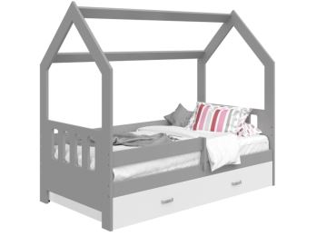 Dětská postel SPECIOSA D3C 80x160 v barvě šedé se zásuvkou: bílá