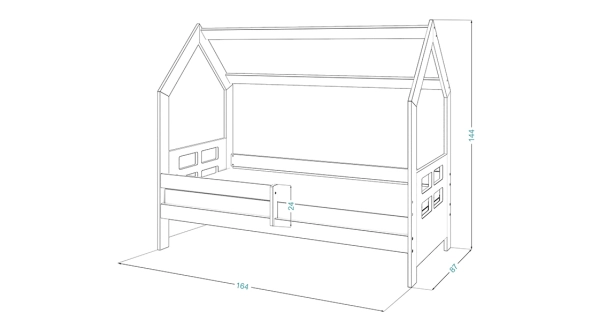 Dětská postel SPECIOSA D3D 80x160, šedá
