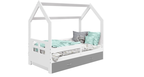 Dětská postel SPECIOSA D3D 80x160 v barvě bílé se zásuvkou: šedá
