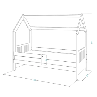 Dětská postel SPECIOSA D3E 80x160, šedá