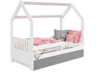 Dětská postel SPECIOSA D3E 80x160 v barvě bílé se zásuvkou: šedá