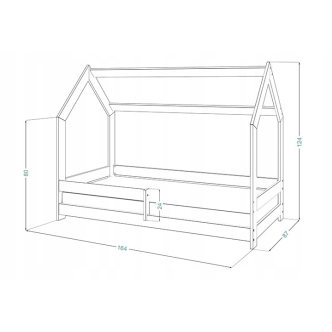 Dětská postel SPECIOSA D5 80x160, šedá