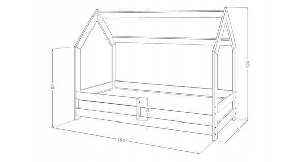 Dětská postel SPECIOSA D5 80x160, šedá