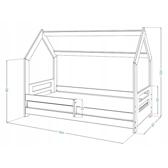 Dětská postel SPECIOSA D5B 80x160, bílá/šedá