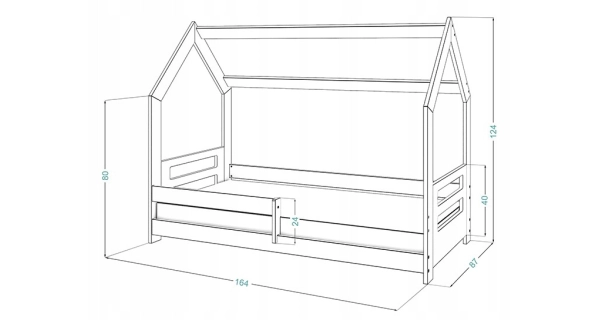 Dětská postel SPECIOSA D5B 80x160, šedá