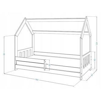 Dětská postel SPECIOSA D5C 80x160, šedá/bílá