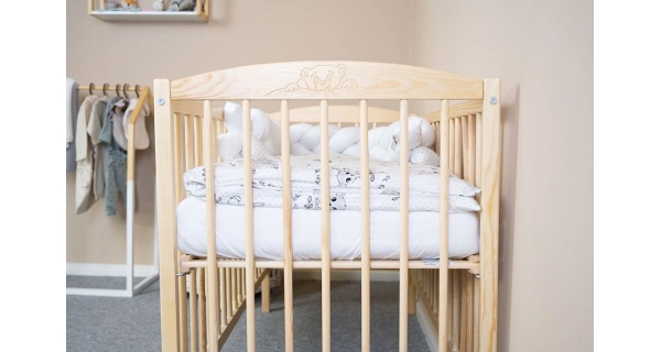 Dětská postýlka MICHELE EX s oblouky na čelech, přírodní