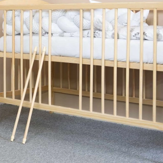 Dětská postýlka MICHELE EX s oblouky na čelech, přírodní