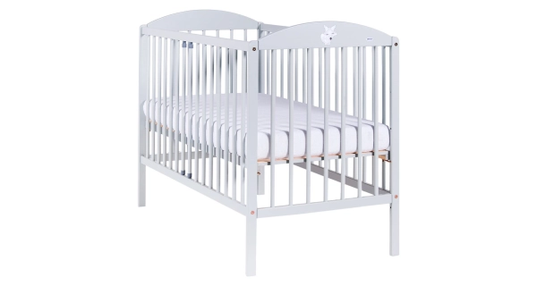 Dětská postýlka RIJO se šuplíkem, světle šedá s lišákem