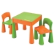 Dětská sada ELSIE stoleček + dvě židličky, oranžová/zelená DOPRODEJ