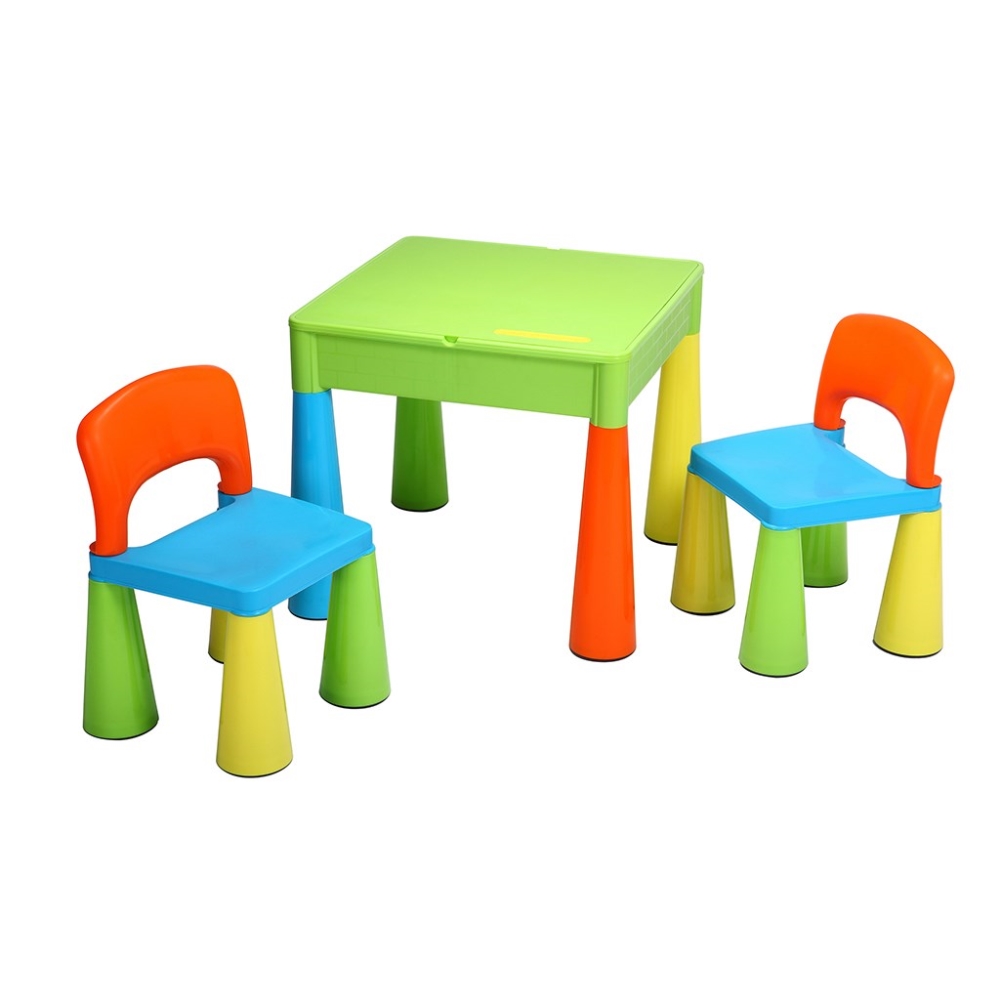 Levně Dětská sada ELSIE stoleček + dvě židličky, multi color