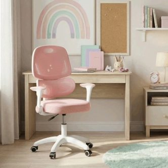Dětská židle BELIVJOR, růžová síťovina