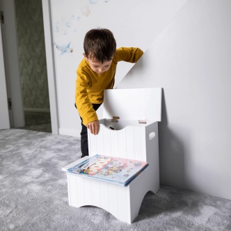 Dětské schůdky TERKA s úložným prostorem, bílá