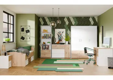 Dětský pokoj DRAMI, bílá/dub artisan