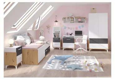 Dětský pokoj LEPON 1, dub artisan/bílá/grafit