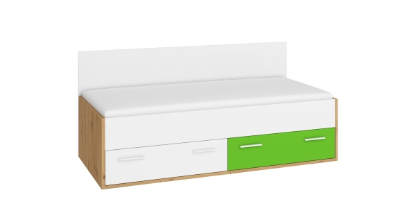 Dětský pokoj LEPON 1, dub artisan/bílá/zelená, 5 let záruka