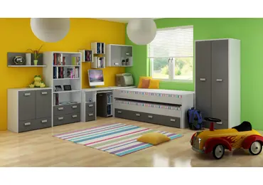 Dětský pokoj NELLORE I, craft bílý/grafit