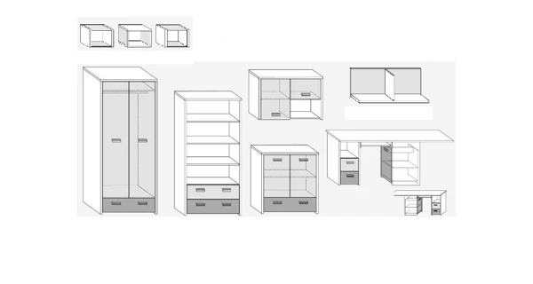 Dětský pokoj NELLORE I, dub sonoma/světle modrá/modrá