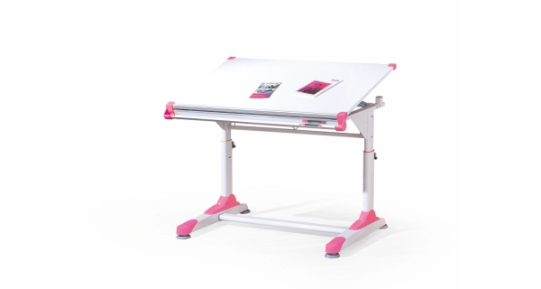 Dětský psací stůl KYLIE, bílá/zelená/růžová