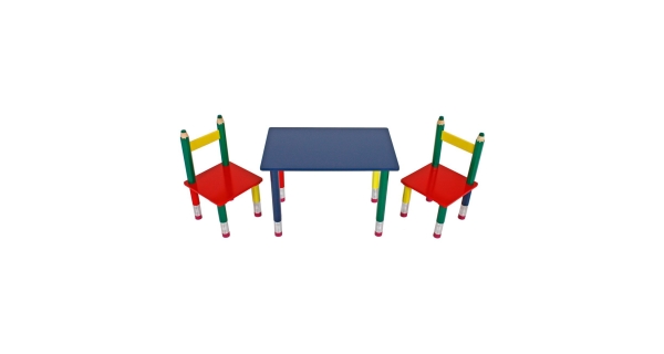 Dětský set ADMES stůl + 2 židle, barevný mix