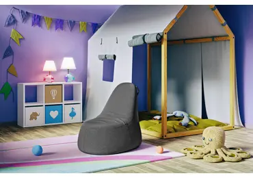 Dětský taburet BLOKHIN 02, šedá látka