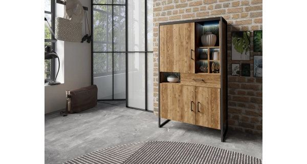 DIGUETI knihovna malá, appenzeller fichte/černý mat