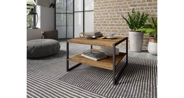 DIGUETI konferenční stolek, appenzeller fichte/černý mat