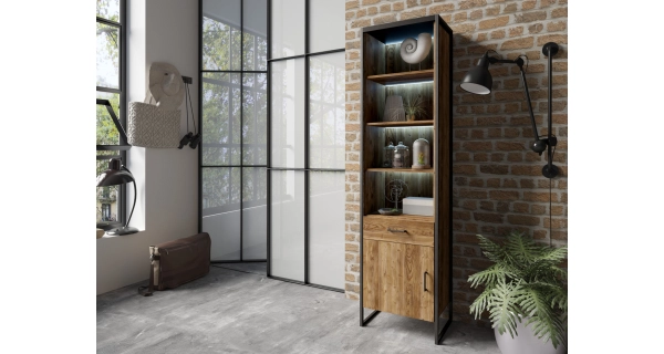 DIGUETI regál, appenzeller fichte/černý mat